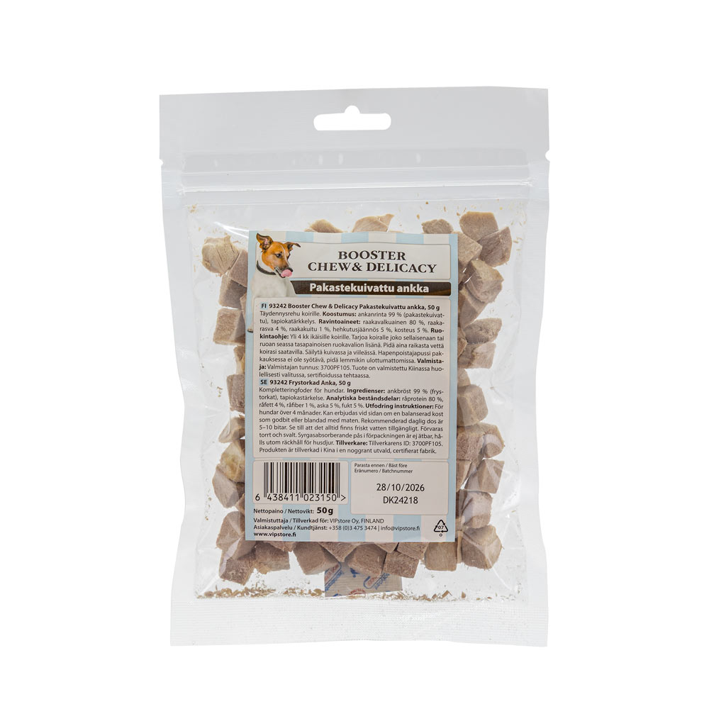 Booster Chew & Delicacy Pakastekuivattu ankka, 50 g