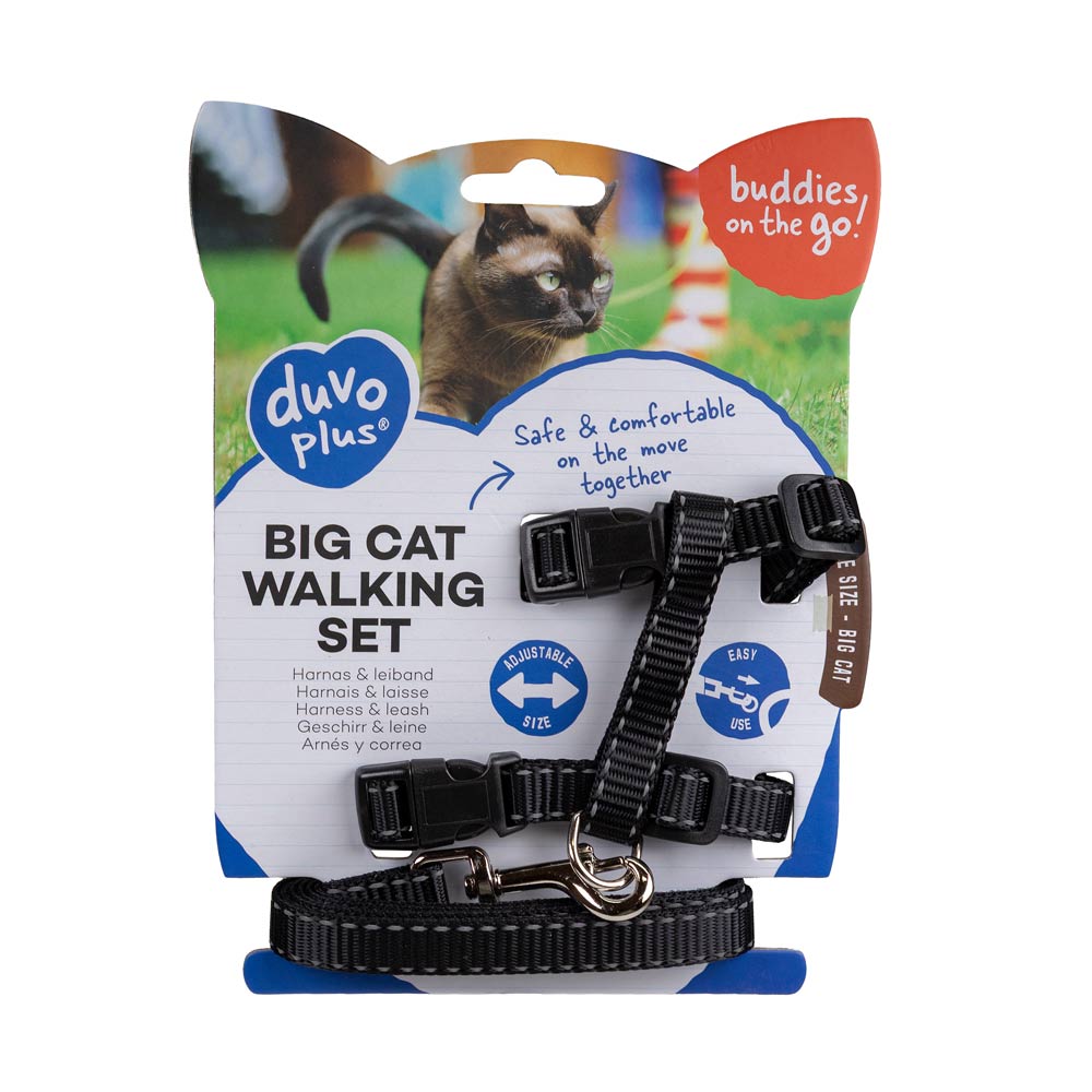 Duvo+ Heijastava valjassetti suurille kissoille, musta