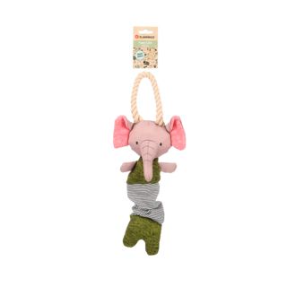Flamingo, Lelu koiranpennulle, Britty Elephant köysilenkillä