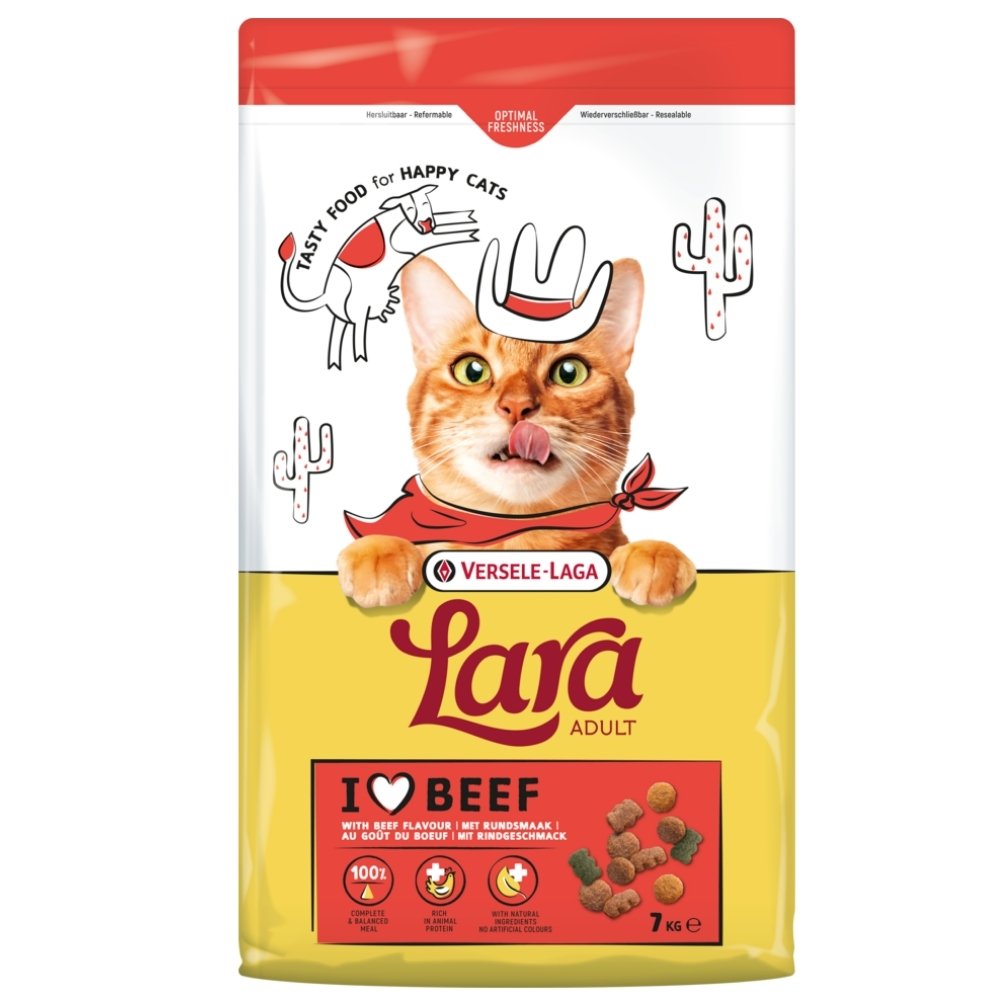 Lara Adult Beef Flavour, täysravinto aikuisille kissoille 7 kg