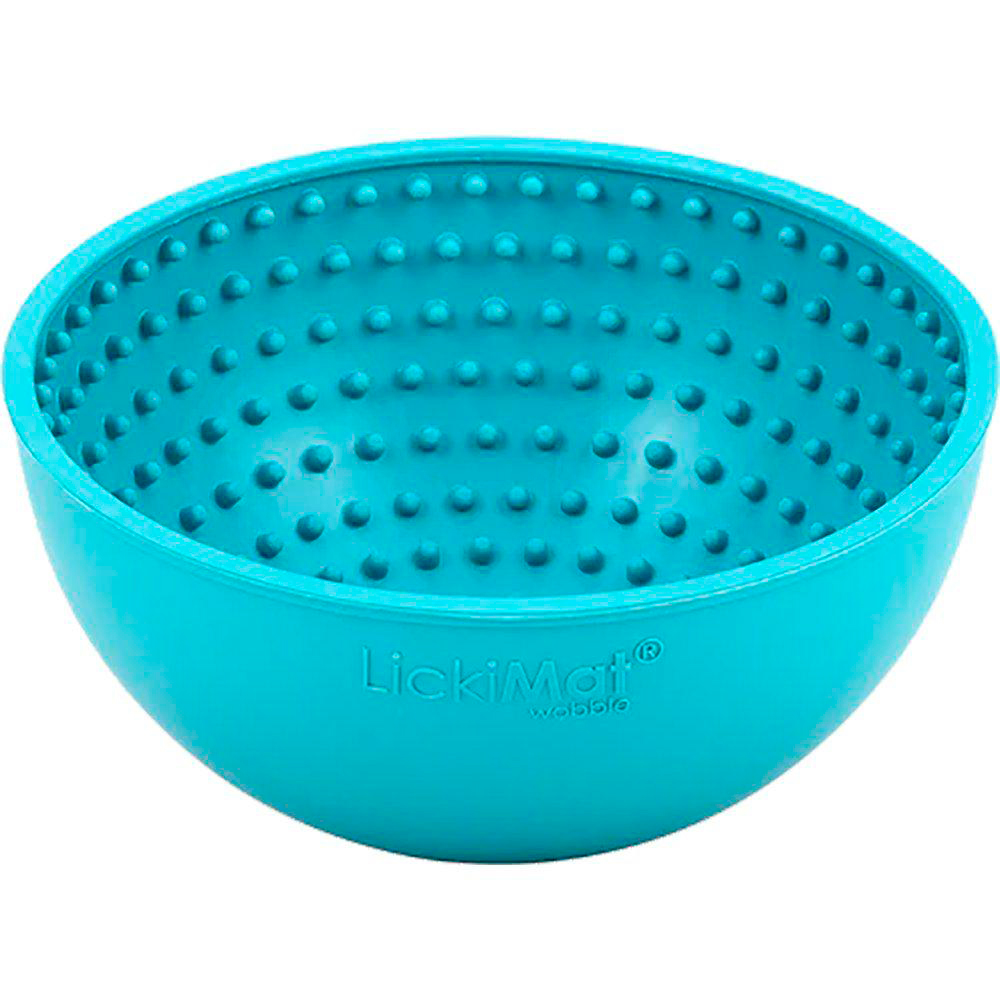 LickiMat, Wobble, aktivoiva ruokakuppi lemmikeille, Vaaleansininen, 17 x 17 x 8 cm