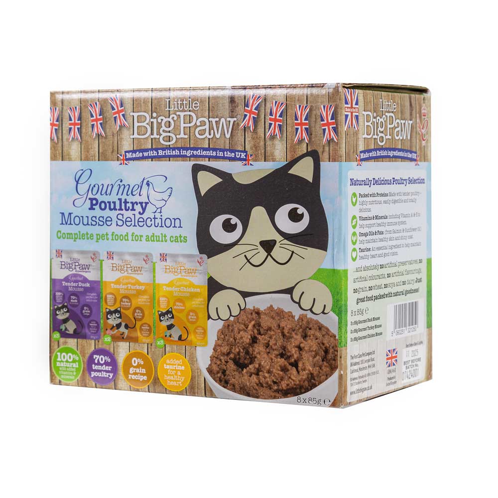 Little Big Paw siipikarjalajitelma mousse, 8 x 85 g