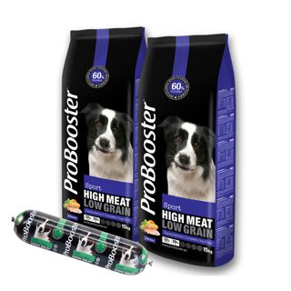 ProBooster Adult Sport 2 x 15 kg + ProBooster Liha-ateria Kalkkuna & Peura, 800 g
