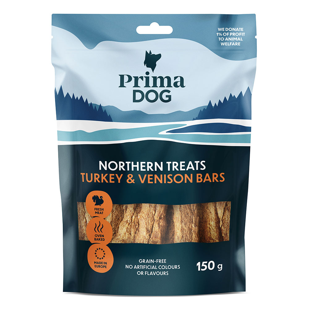PrimaDog Northern Treats, Kalkkuna-peuratanko, 150g