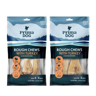 PrimaDog Rough Chews Koiran puruluu, Kalkkuna & tyrni -täyteluut