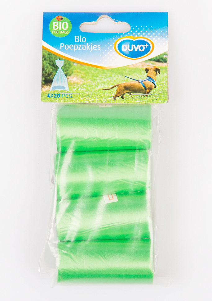 Duvo+ Biohajoavat kakkapussit,  4 x 20 pss rullaa