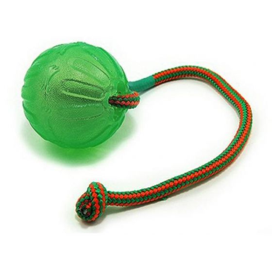 Starmark Koiranlelu Funball Geelipallo köydellä, Ø 9 cm