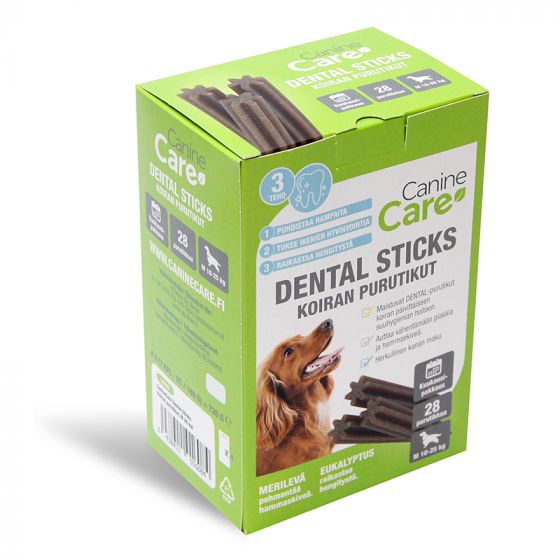 CanineCare Dental Sticks  Koiran purutikut, M 28 kpl, Parasta ennen 31.7.2023 