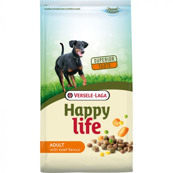 15 kg Versele-Laga Happy Life  Adult with Beef Flavour