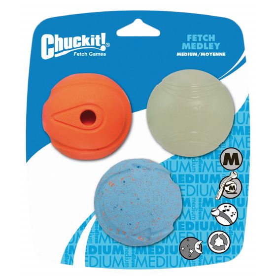 Kumipallot Chuckit Fetch Medle y, M 6 cm, 3 kpl 