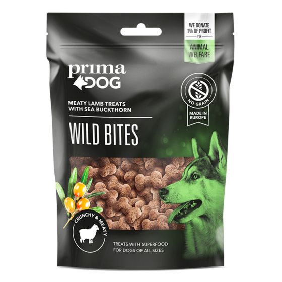 PrimaDog Wild Bites Lammas  ja tyrni, rapea, 100 g