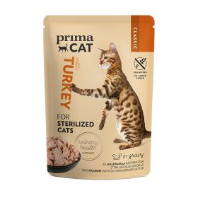 PrimaCat Classic Kalkkunaa kastikkeessa kissanruoka steriloiduille kissoille, 85 g