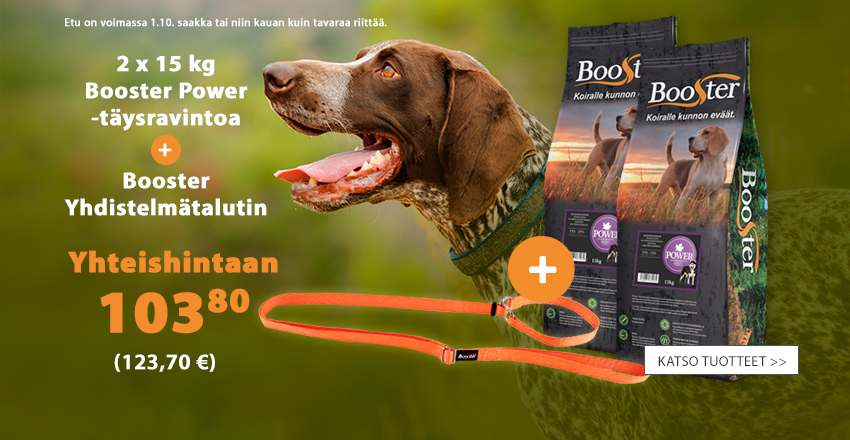 Booster-ravintoa aktiivisille koirille!