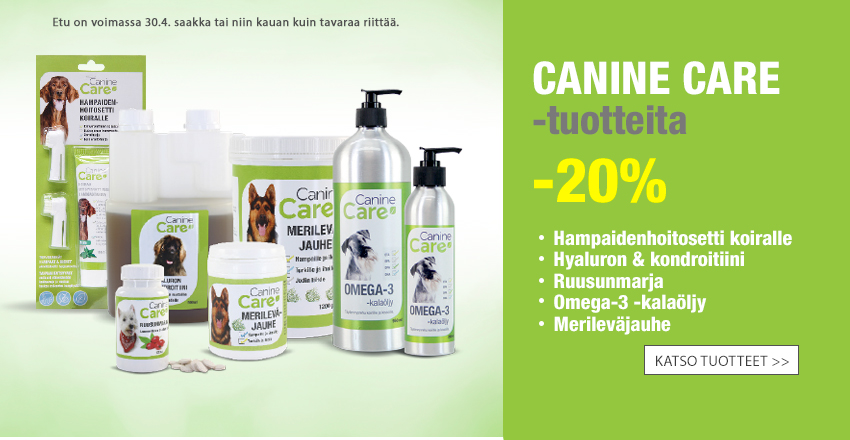 CanineCare-tuotteita -20%