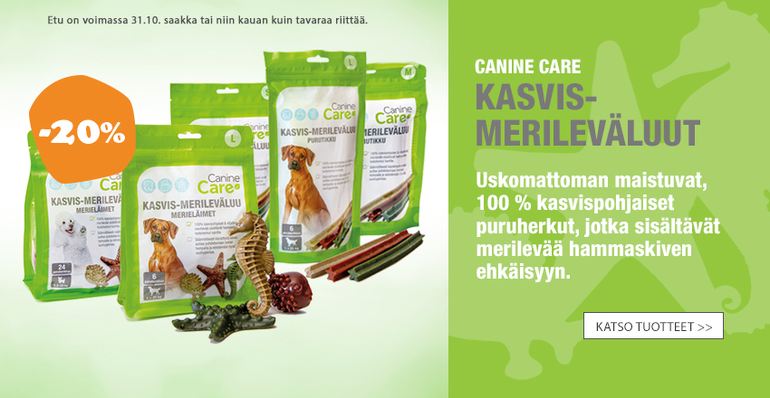 CanineCare Kasvis-merileväluut päivittäiseen hampaidenhoitoon