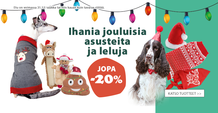 Jouluasusteita ja leluja jopa -20%