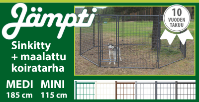 Jämpti Pro Sinkitty ja maalattu koiratarha