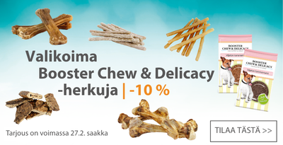 Booster Chew&Delicacy herkkuja 10 prosentin alennuksella