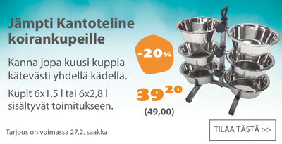 Jämpti Kantoteline koirankupeille alennus 20 prosenttia