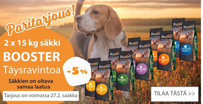 Booster paritarjous 2 x 15kg säkki 5 prosentin alennus