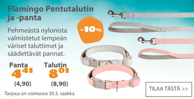 Flamingo pentutalutin ja -pentupanta alennus 10 prosenttia