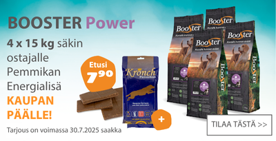 Booster Power 4 säkkiä ja Pemmikan