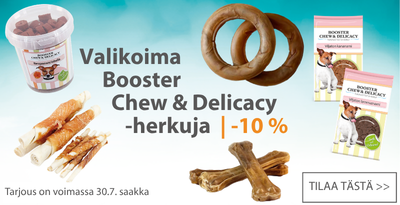 Valikoima Booster Chew & Delicacy herkkuja alennus 10 prosenttia