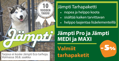 Jämpti ja Jämpti Pro tarhapaketit 5 prosentin alennus