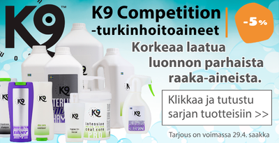 K9 Competition turkinhoitotuotteet alennus 5 prosenttia