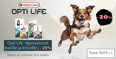 Opti Life täysravinnot koirille ja kissoille - 20 prosentin alennus