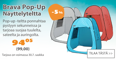 Brava Popup näyttelyteltta alennus 5 prosenttia