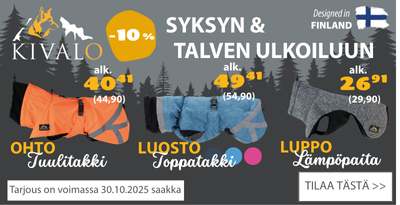 Kivalo vaatteet syksyyn ja talveen 10 prosentin alennus
