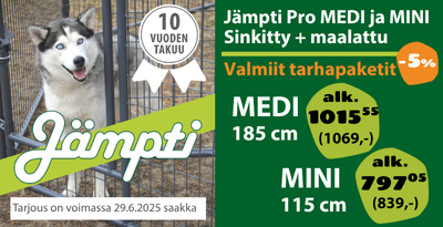 Jämpti Pro Sinkitty ja maalattu koiratarha