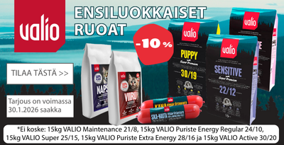 Valio koiran ja kissan ruoat 10 prosentin alennus